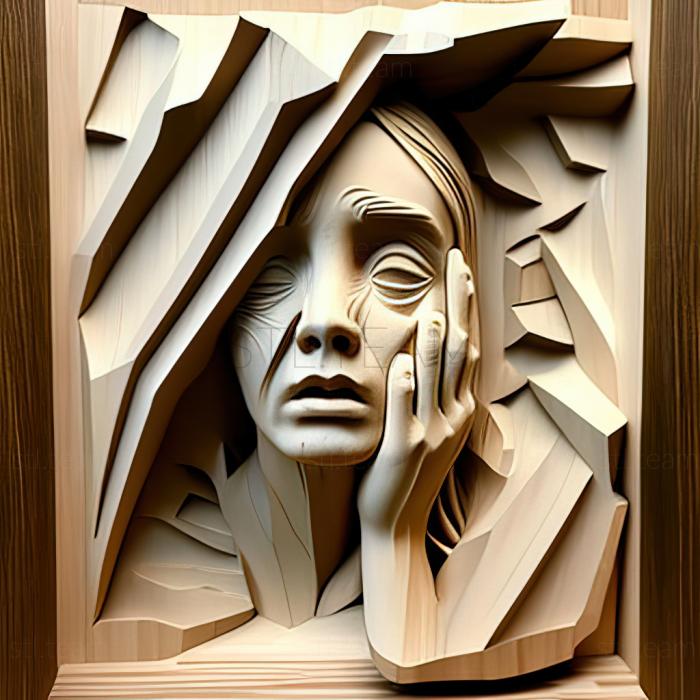 3D модель Американська художниця Жанна Ільєньє (STL)